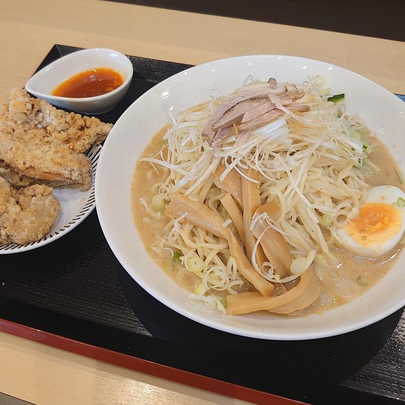 冷やしねぎそば＋大盛＋たつたあげ(2個)(下妻食堂 陽陽 )