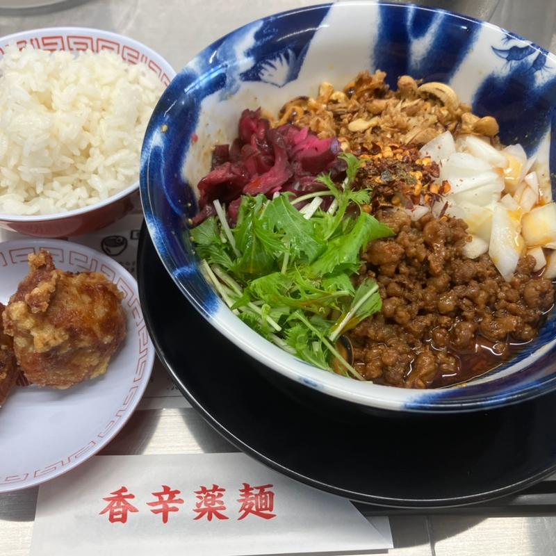 坦坦(ノーマル)+からあげ2個＋ライスセット(スパイス担担麺専門店 香辛薬麺)