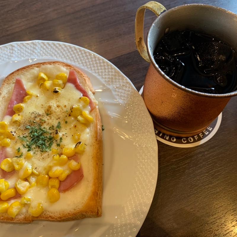 たっぷりコーンのハムチーズトースト(星乃珈琲店 立川若葉町店)