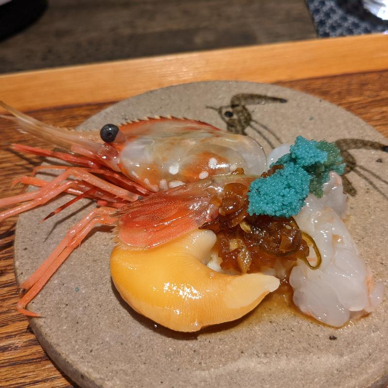 ボタン海老、石垣貝(松陰鶴水)