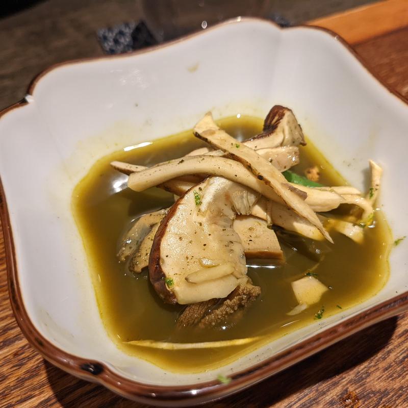 アワビ・松茸お浸し(松陰鶴水)