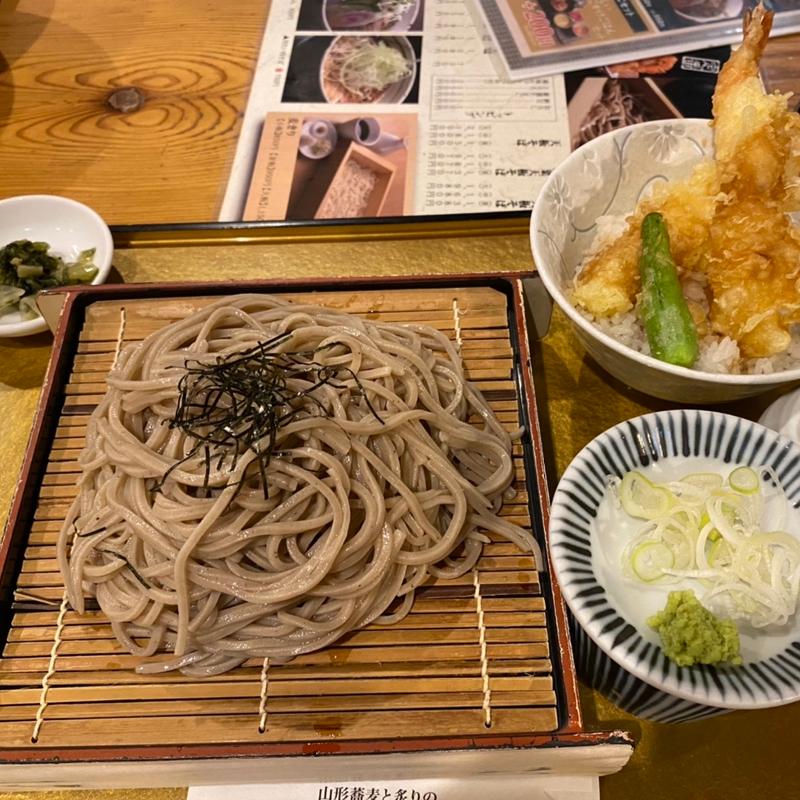 ざるそば+ランチ小天丼セット(焔蔵 （えんぞう）)