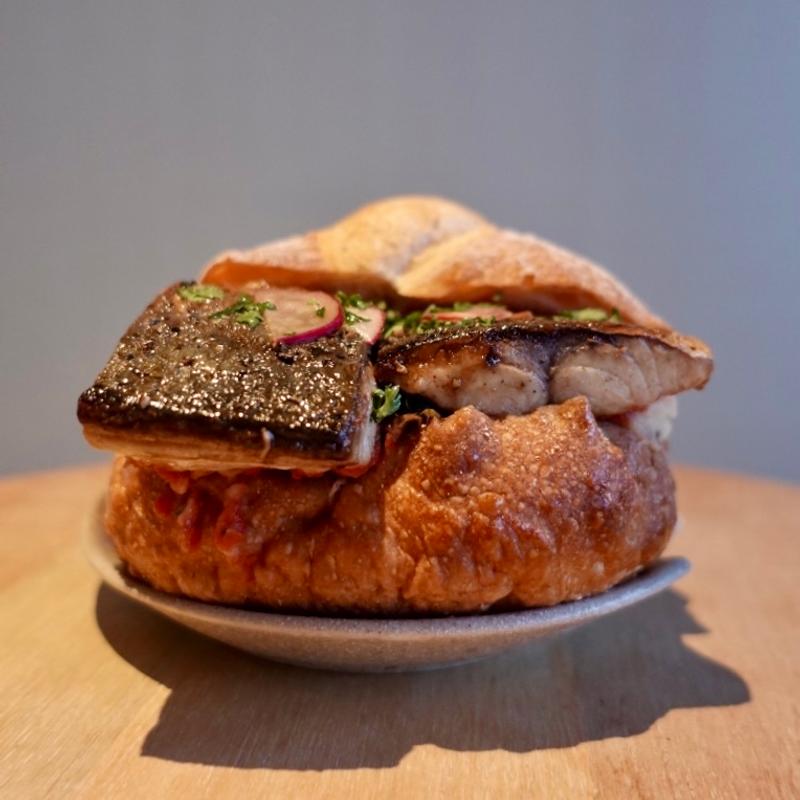 燒鯖とマッシュポテトトマトソース(さが野)