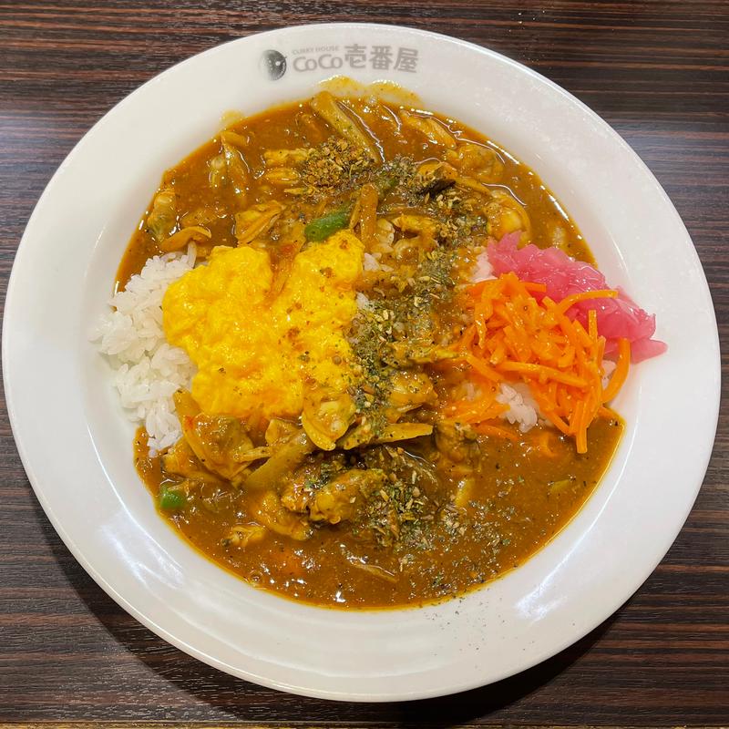 SABAとごぼうのスパイスカレー（あさり・スクランブルエッグハーフ）(カレーハウス ＣｏＣｏ壱番屋 中区瓦町店 （カレーハウス ココイチバンヤ）)