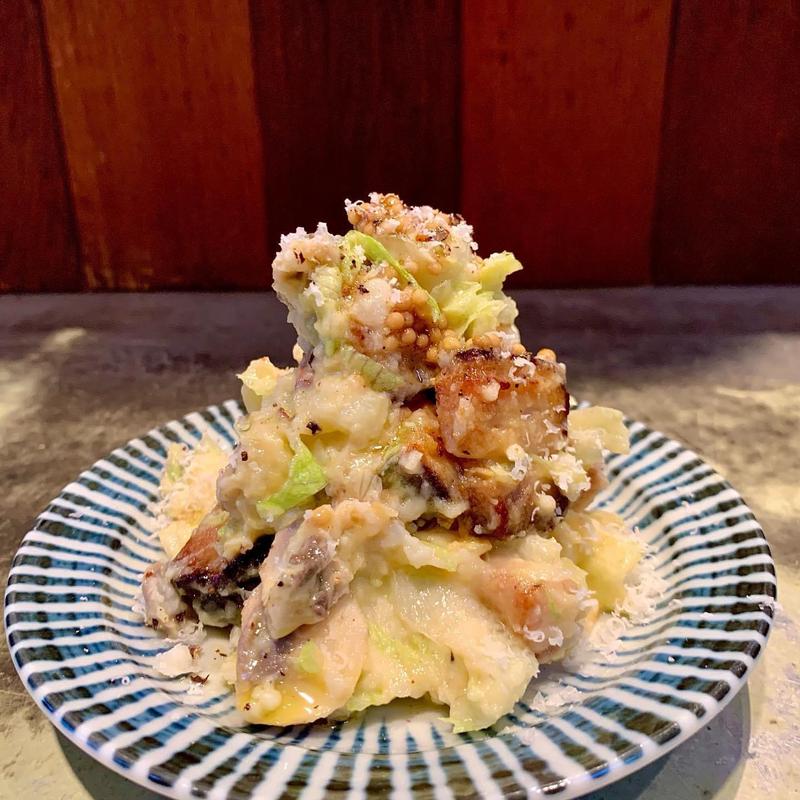 自家製ベーコンのポテトサラダ(NOODLE&BAR SANCHA FUKAMI)