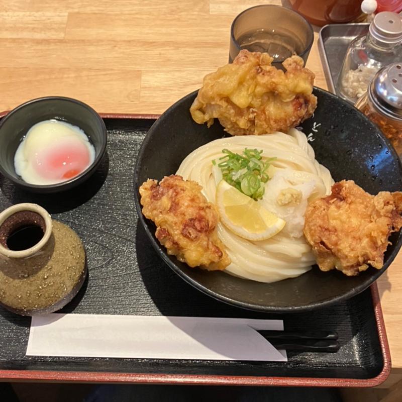 鶏玉ぶっかけうどん(うどん居酒屋 江戸堀)