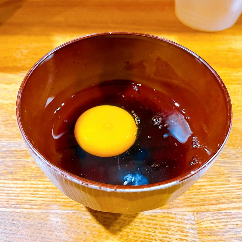 ぽん玉ポン酢生卵(元祖スタミナ満点らーめんすず鬼赤坂店)