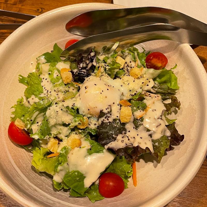 温泉玉子のシーザーサラダ(一鳥 福島店)