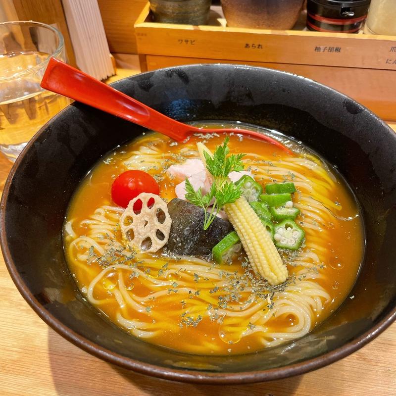 冷たいスパイスカレーらー麺(焼きあご塩らー麺 たかはし 上野店 )