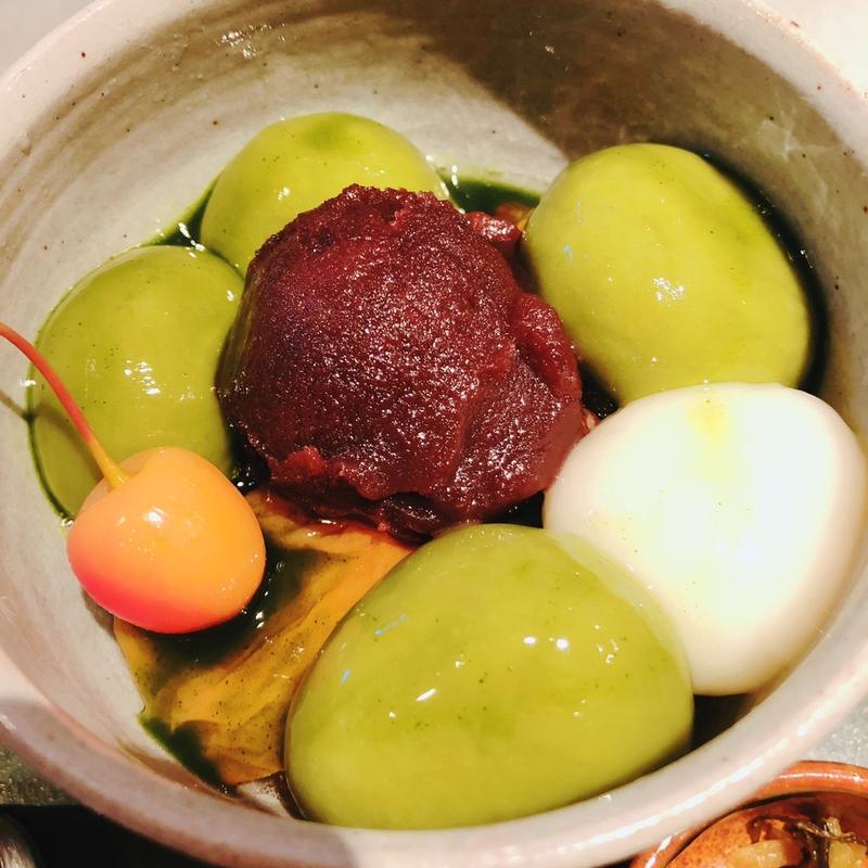 抹茶クリームあんみつ(茶房 雲母)