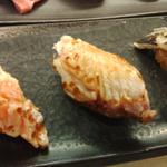 炙りづくし三貫にぎり(九州寿司 寿司虎 Aburi Sushi TORA)