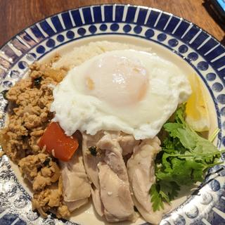 カオマンガイ&ガパオ合盛り(海南鶏飯本舗)