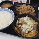 W定食(牛皿・牛焼肉)