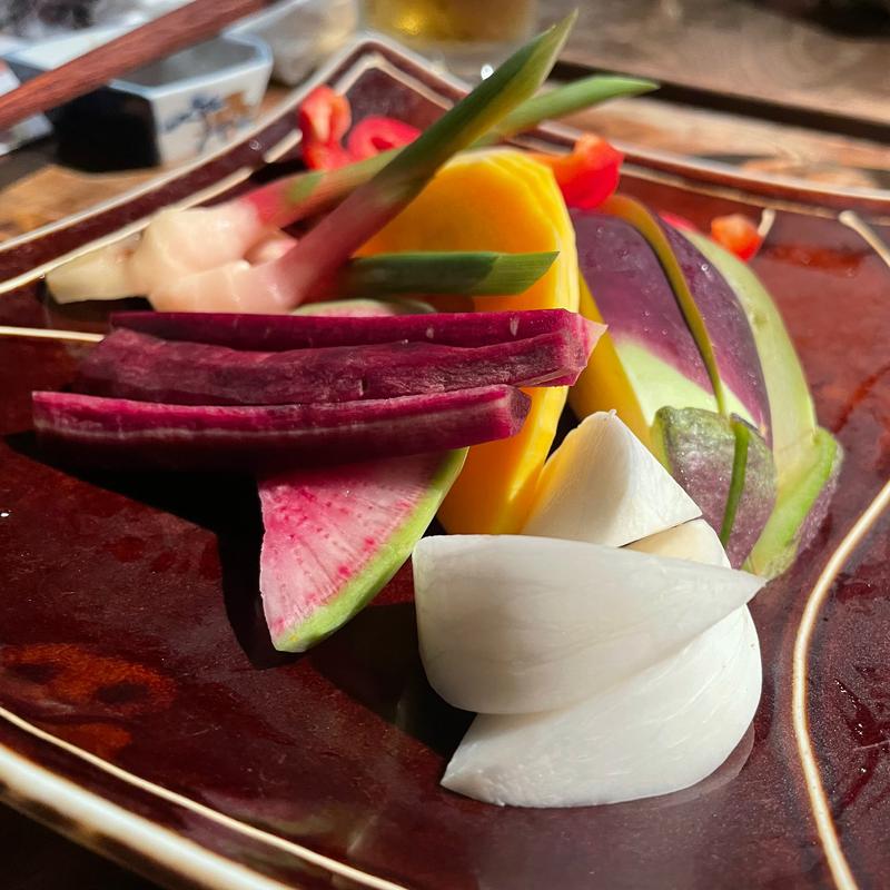 生野菜と金山寺味噌、柚子味噌(味噌鐵 カギロイ)