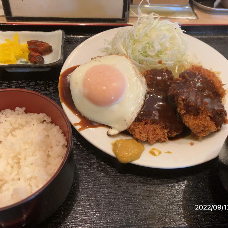 煮込みハンバーグ&ヘレかつ定食(フジマル )