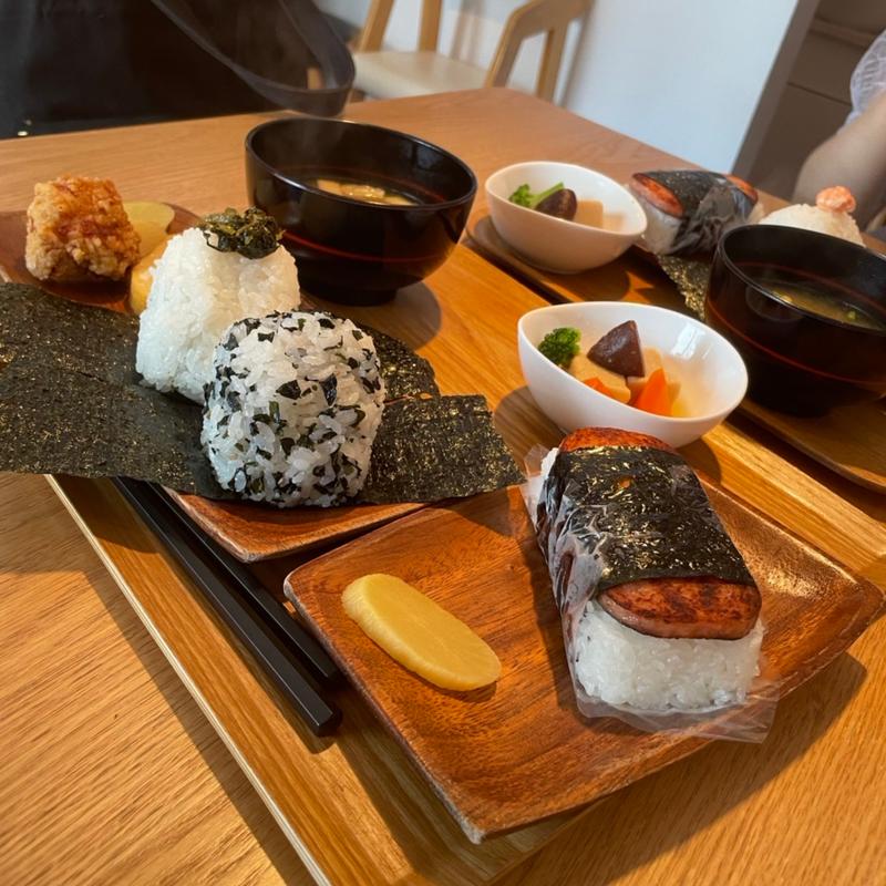 野沢菜 スパム 葉わさび(かまくら むすび茶屋)