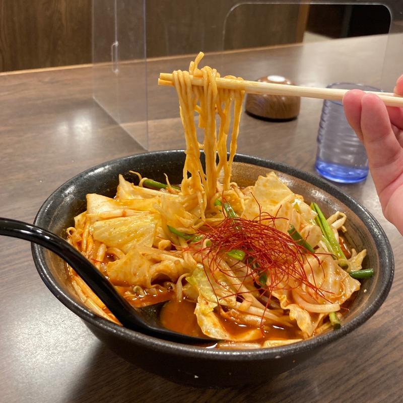 ホルモンラーメン 大盛り(極楽湯 お食事処 多摩センター店 )