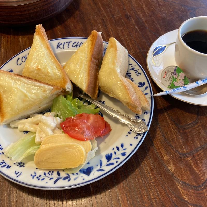 チーズトーストサンド セット(コーヒーショップ般若)