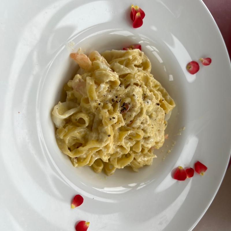 海の幸のカルボナーラ　タリアテッレ(PIZZERIA Lucci 岩見沢店)