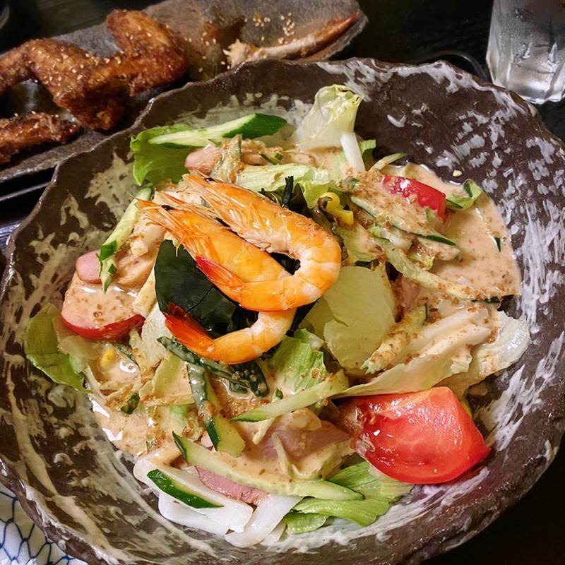 サラダうどん(麺処 おおぎ 蓬莱町店)