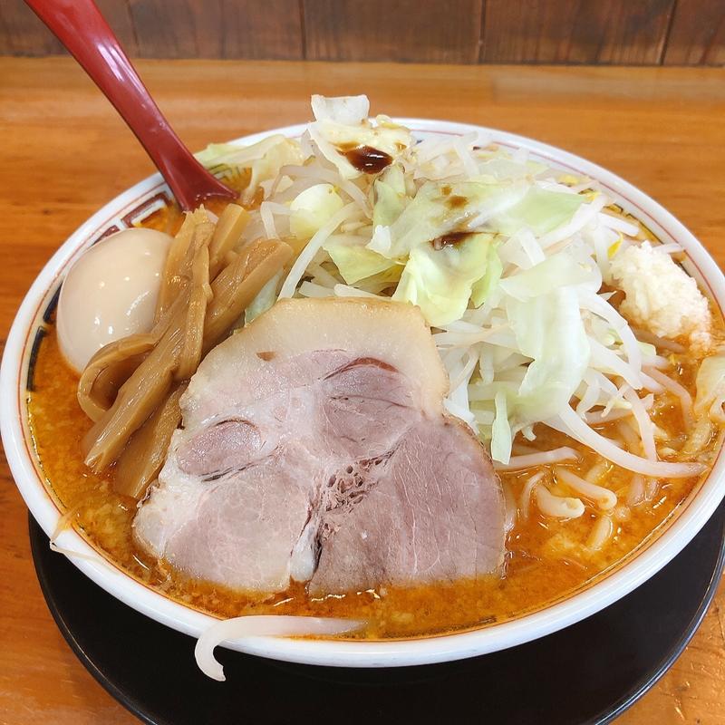 辛味噌もやし、味玉(自家製麺屋 登夢道)