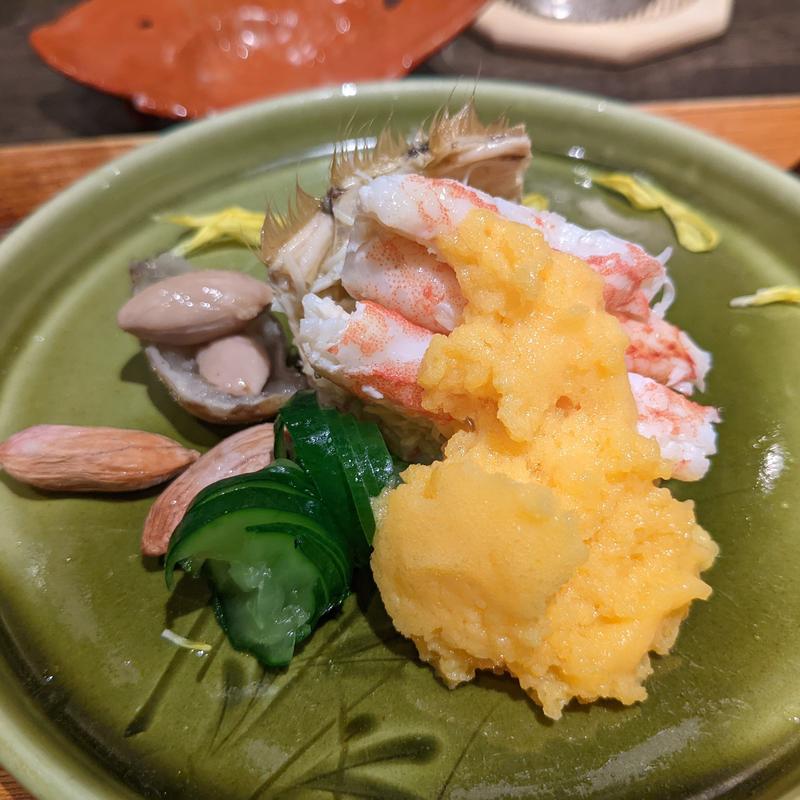 毛ガ黄身酢がけ(松陰鶴水)