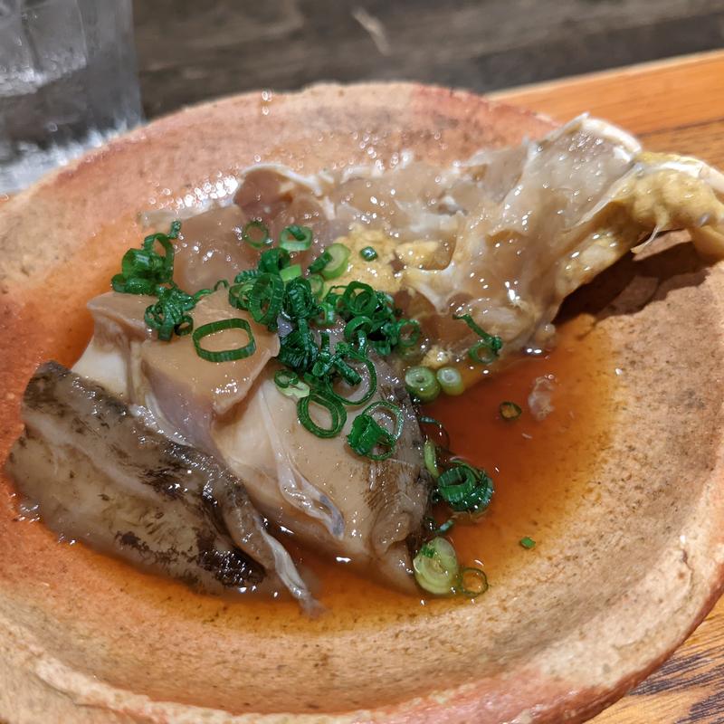 トコブシとワタリガニの酒盗(松陰鶴水)