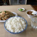 ニラ肉炒め定食ライス大盛(弁慶)