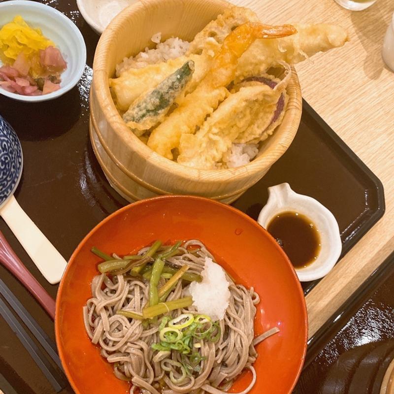 海鮮天ぷらごはん（小麺セット）(海の穂まれ 京都桂川店 （ウミノホマレ）)