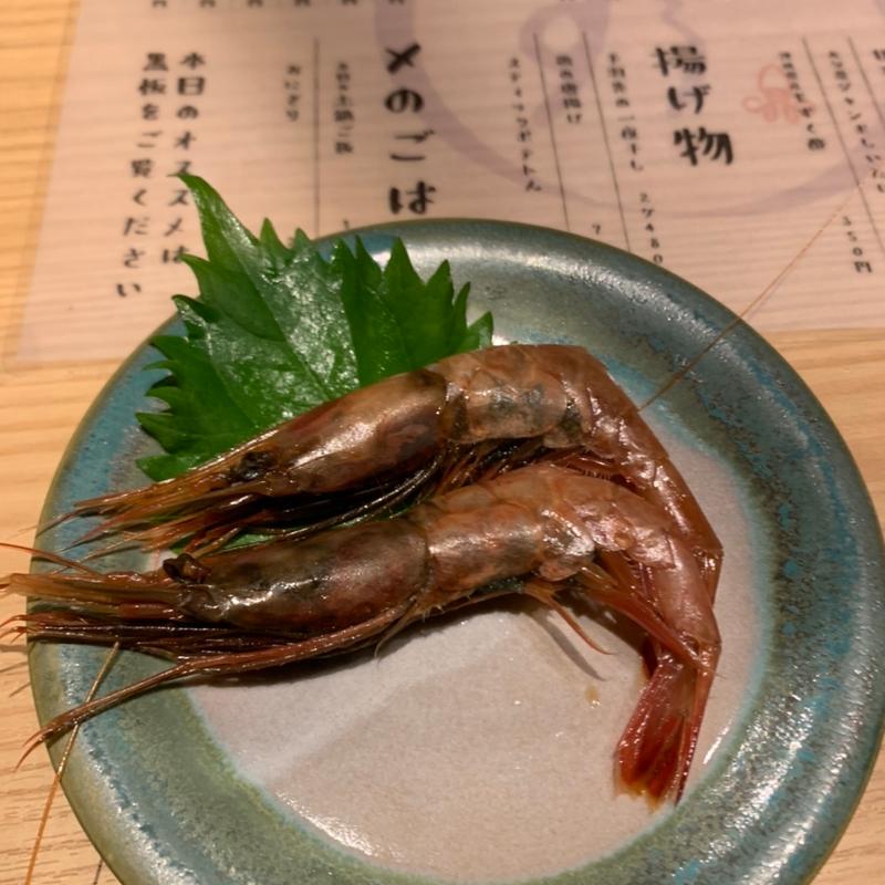 甘エビの一夜漬け(西中洲 海鮮酒場 すぅ。)
