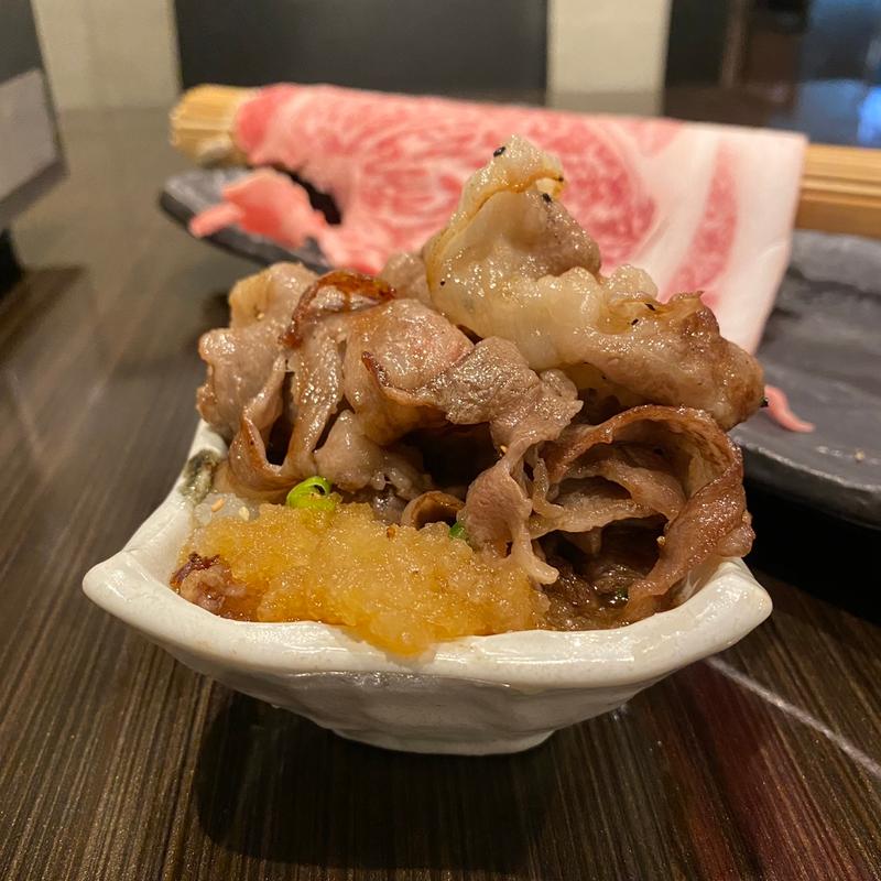 3.2秒ロース おろしポン酢添え(焼肉 元祖 江田屋 栄店)