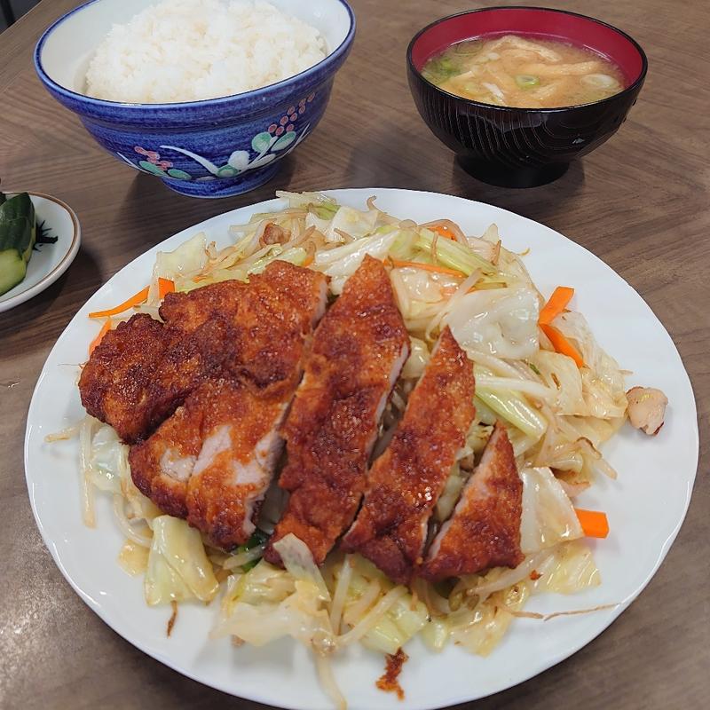 野菜イタメ定食＋パーコー(さつき食堂 )