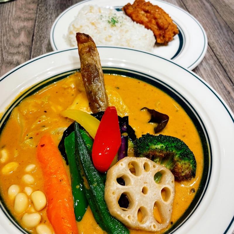 侍ザンギ&チキン1/2と野菜　マイルドココナッツ　辛さ3(Rojiura Curry SAMURAI. イオンモール苫小牧店)