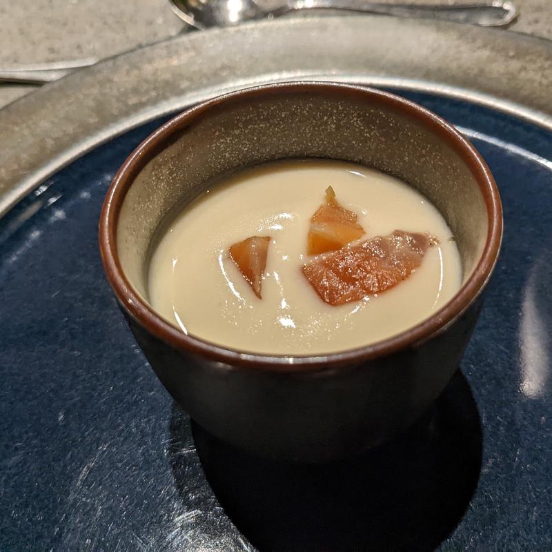 ビシソワーズ、マリネしたマス(ete)