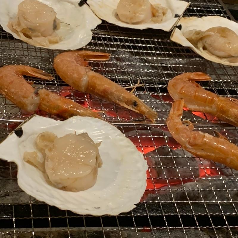 海鮮焼　海老　ホタテ(さかなや 七福神商店 狸小路本店)