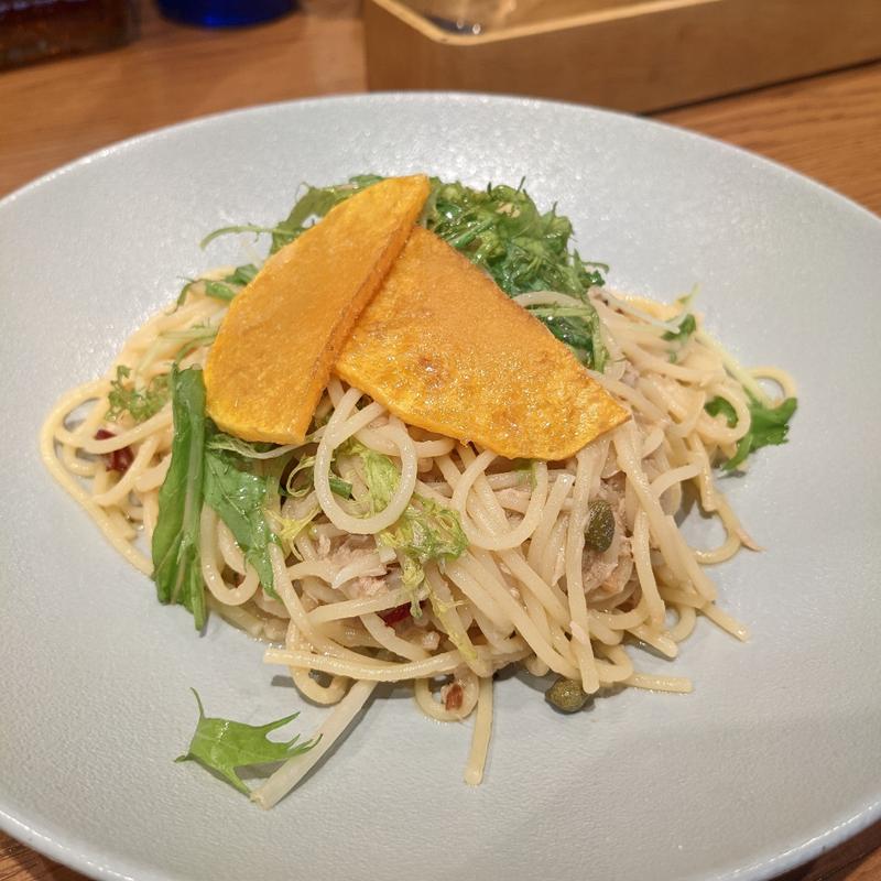 ツナと水菜のペペロンチーノ(TRATTORIA PINOLO)