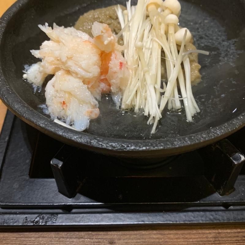 かに味噌陶板焼き(炭焼・寿し処　炙屋　大通ビッセ見せて)