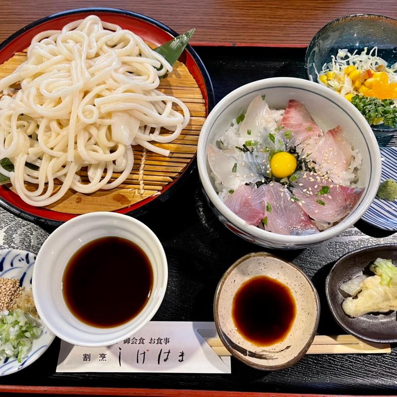 氷見うどんとミニ海鮮丼(味処しげはま )