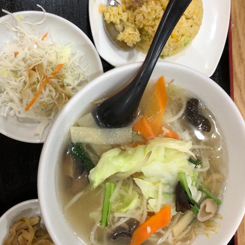 野菜タンメン定食ミニチャーハン追加(晴晴飯店)