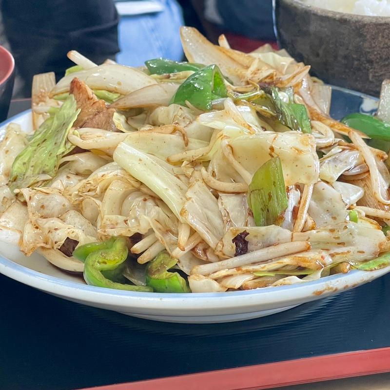 甘味味噌野菜炒め定食(万ぷく食堂)