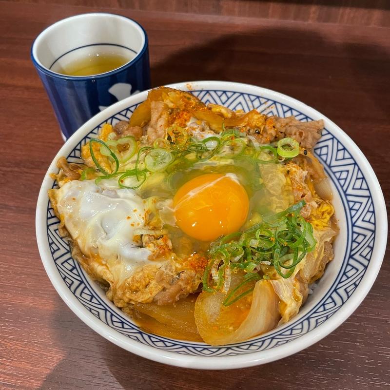 月見牛とじ丼(吉野家 秋葉原店)