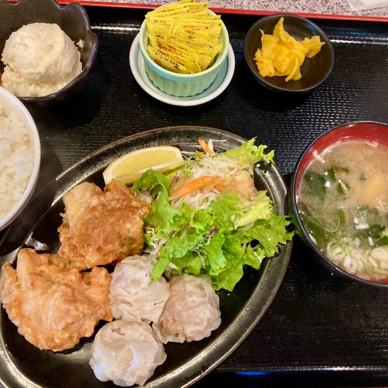 唐揚げ焼売定食(やきそば鈴や)