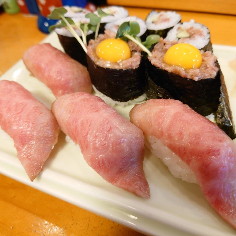 前沢牛のあぶり寿司(助八寿司)