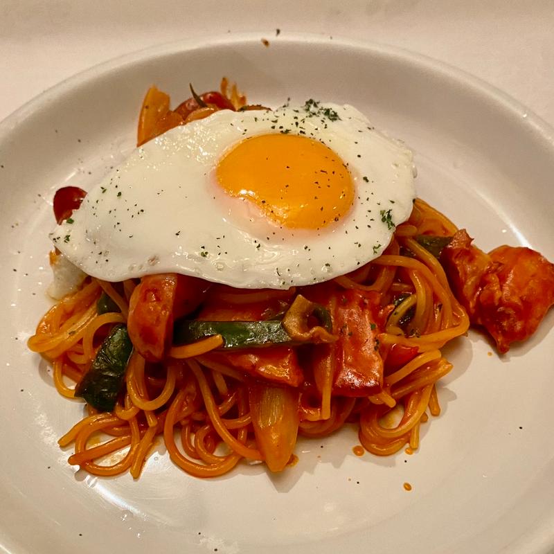 ナポリタン＋目玉焼き乗せ(平井スパゲティ)