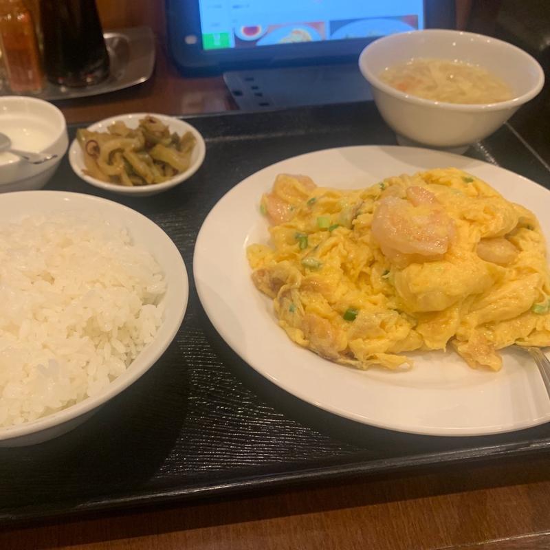 エビと玉子炒め定食(福龍 吉祥寺店)