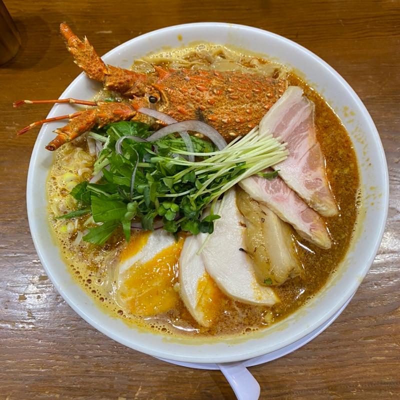 濃厚海老味噌そば＋肉増し(中華そば つけ麺 百日紅 新宿店)