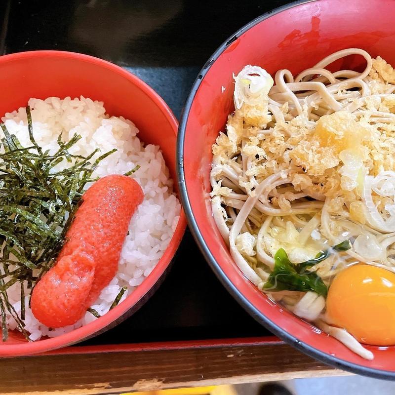 冷たいそば 明太子めしセット(蕎麦 さだはる 西新橋店 （【旧店名】蕎麦 まえだ）)
