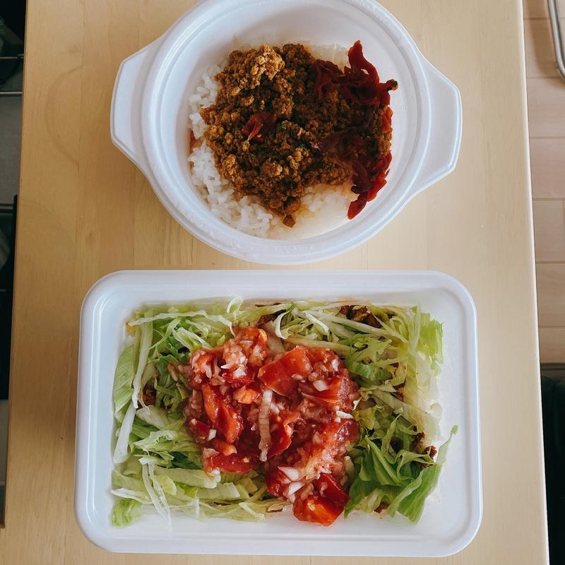 メンズタコセット(キーマ)(Taco rise & Curry - Chotto Bar バハ・マール 塚越本店)