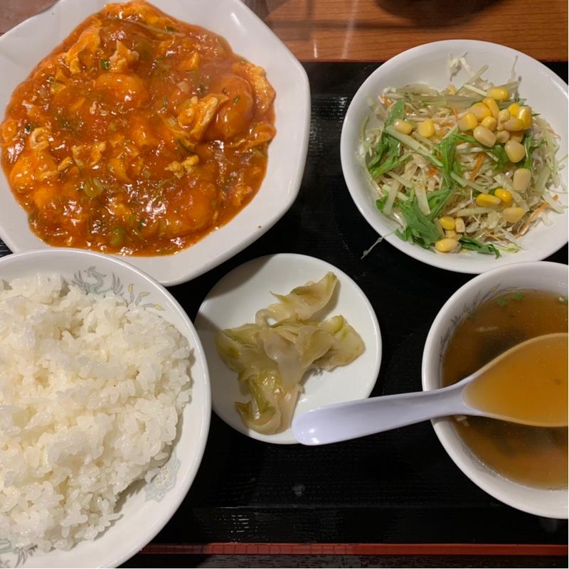 えびチリ定食( とんとんラーメン  )