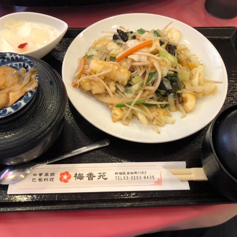 イカ野菜炒めセット(梅香苑)